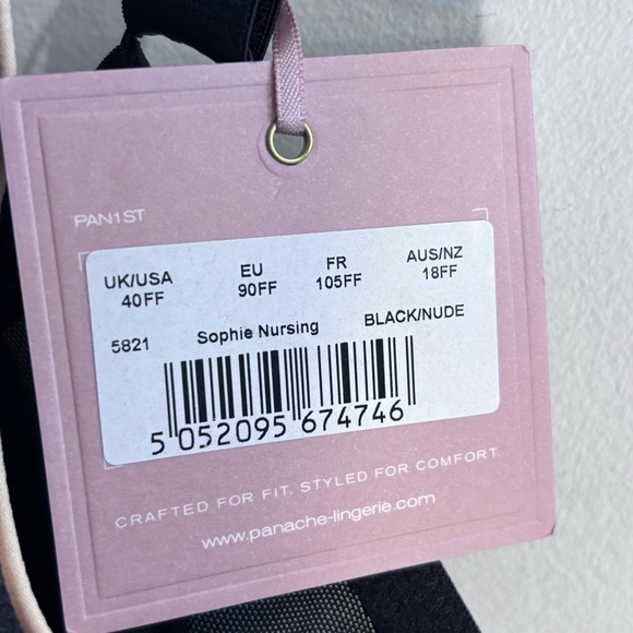 PANACHE Sz 40FF Sophie Black Nude Lace Nursing Bra NEW WITH TAG - Picture 5 of 10